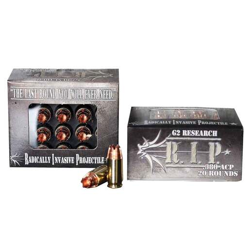 G2 Research R.I.P 380 ACP 62Gr FHP Handgun Ammo Ammo - 20 Rounds 20 Rounds Ammo