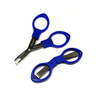 Gamakatsu Folding Braid Fishing Scissors with Split Ring Opener - Blue 4in - Blue