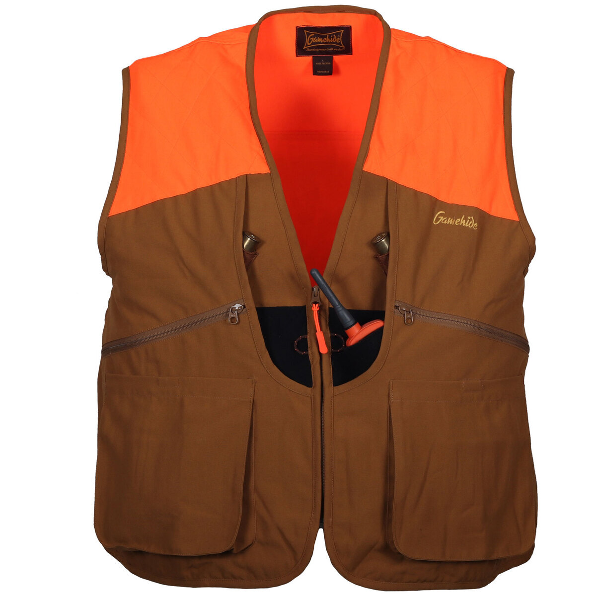 Gamehide Men's Bird Dog Elite Upland Hunting Vest Marsh Brown/Blaze