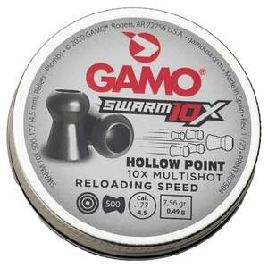 Gamo Swarm 10x 177 Caliber 7.56gr Hollow Point Air Gun Pellets - 500 Count