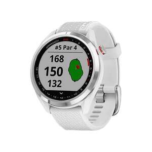 Garmin Approach S42 Golf GPS Watch - Polished Silver/White Band