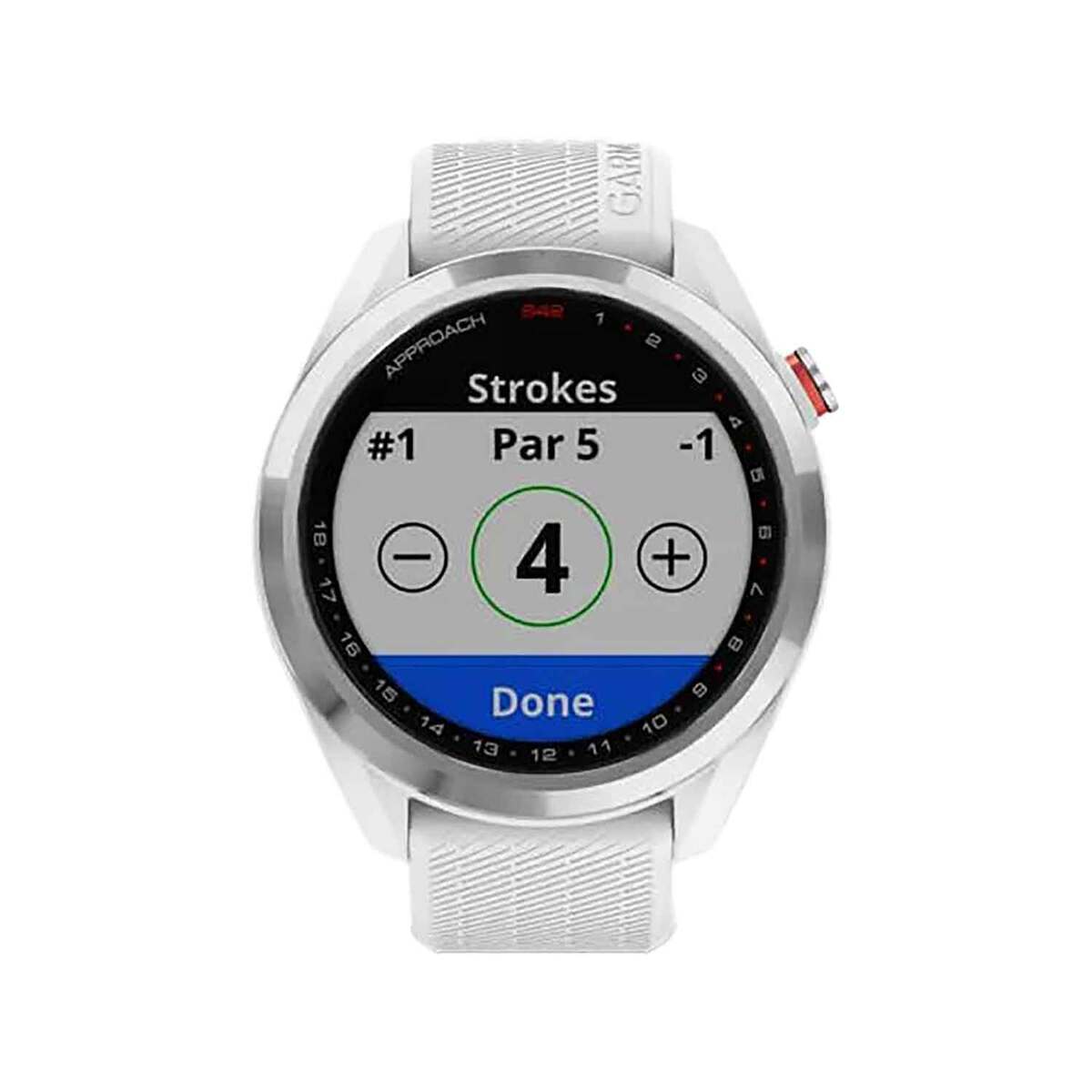 Garmin Approach S42 Golf GPS Watch - Polished Silver/White Band - Polished Silver Garmin Approach S42 Golf GPS Watch - Polished Silver/White Band - Polished Silver