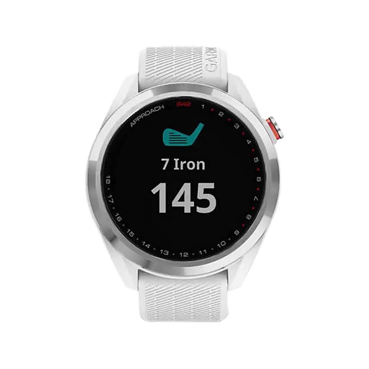 Garmin Approach S42 Golf GPS Watch - Polished Silver/White Band - Polished Silver Garmin Approach S42 Golf GPS Watch - Polished Silver/White Band - Polished Silver