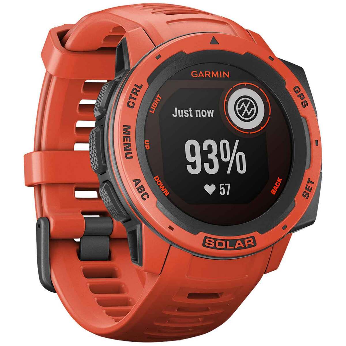 Garmin Instinct Solar GPS Watch - Flame Red - Flame Red Garmin Instinct Solar GPS Watch - Flame Red - Flame Red