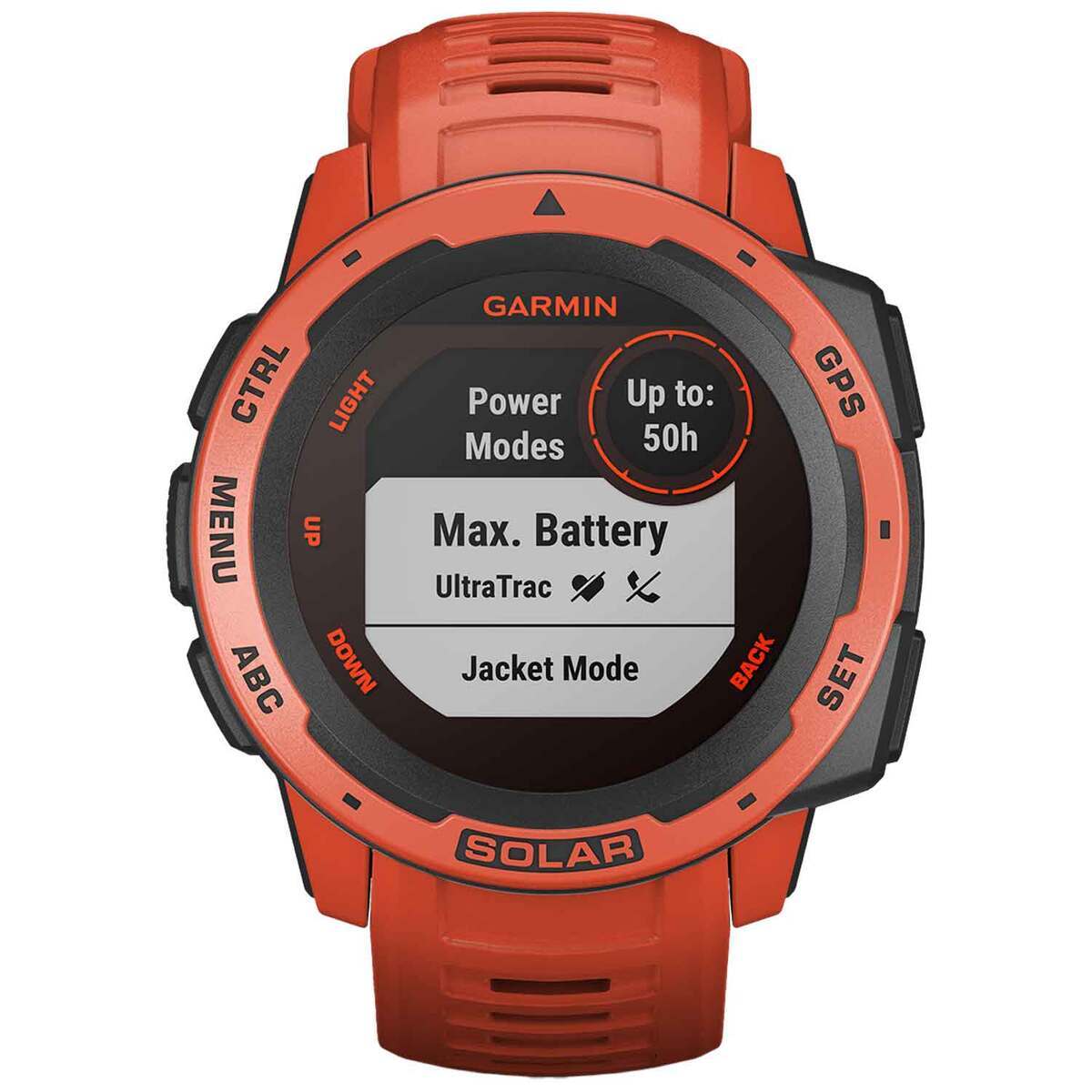 Garmin Instinct Solar GPS Watch - Flame Red - Flame Red Garmin Instinct Solar GPS Watch - Flame Red - Flame Red