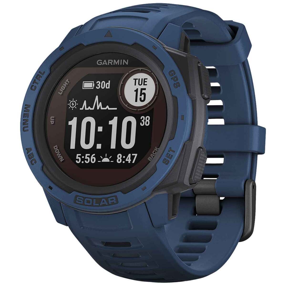 Garmin Instinct Solar GPS Watch - Tidal Blue - Tidal Blue Garmin Instinct Solar GPS Watch - Tidal Blue - Tidal Blue