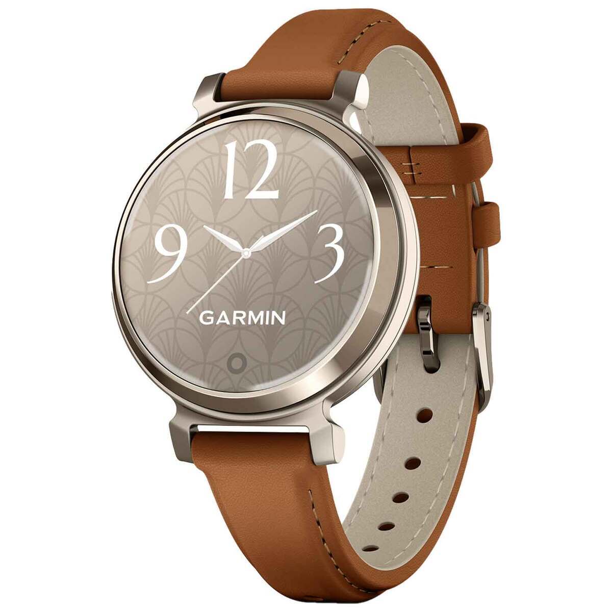 Garmin Lily 2 Classic GPS Watch - Cream Gold with Tan Leather Band - Cream Gold Garmin Lily 2 Classic GPS Watch - Cream Gold with Tan Leather Band - Cream Gold