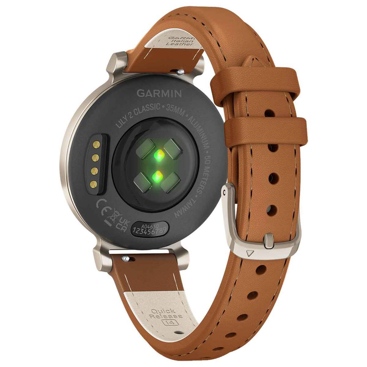 Garmin Lily 2 Classic GPS Watch - Cream Gold with Tan Leather Band - Cream Gold Garmin Lily 2 Classic GPS Watch - Cream Gold with Tan Leather Band - Cream Gold