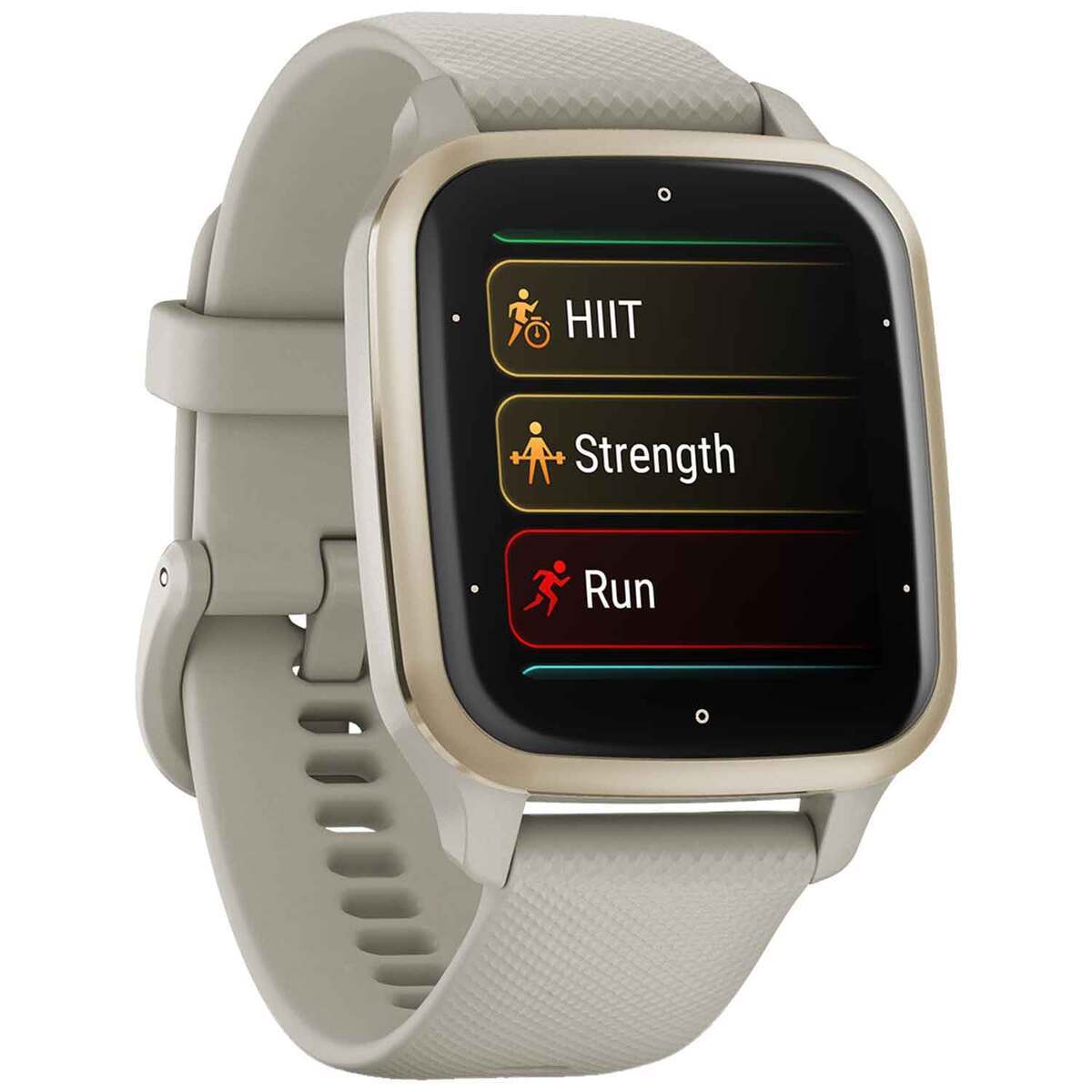 Garmin Venu Sq 2 Music Edition GPS Watch - Cream Gold Bezel with French Gray Case - Cream Gold Garmin Venu Sq 2 Music Edition GPS Watch - Cream Gold Bezel with French Gray Case - Cream Gold