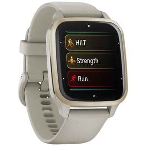 Garmin Venu Sq 2 Music Edition GPS Watch - Cream Gold Bezel with French Gray Case