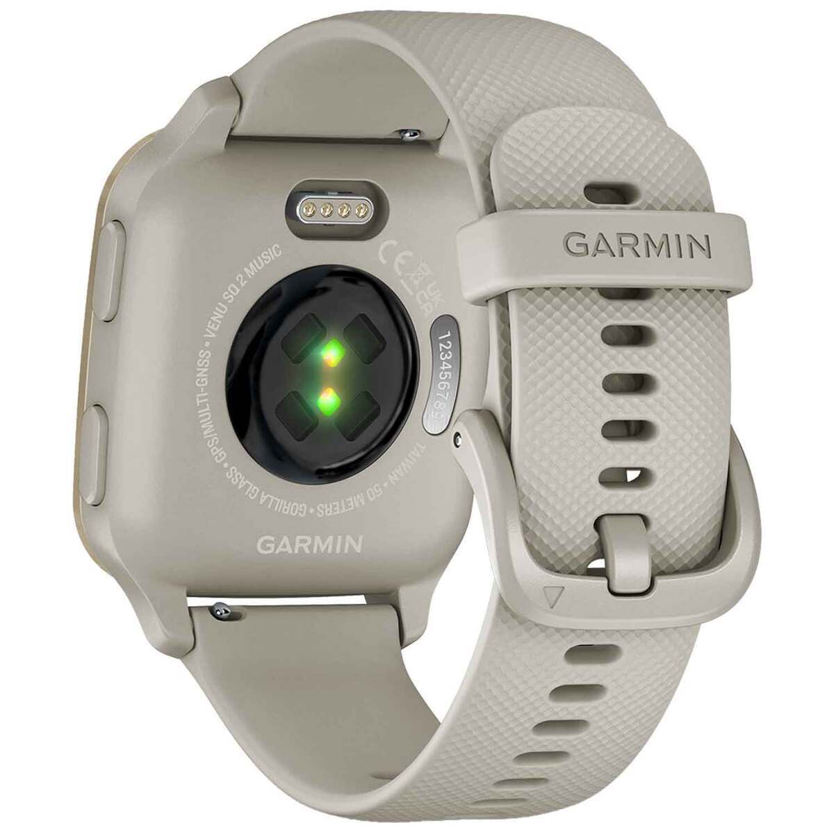 Garmin Venu Sq 2 Music Edition GPS Watch - Cream Gold Bezel with French Gray Case - Cream Gold Garmin Venu Sq 2 Music Edition GPS Watch - Cream Gold Bezel with French Gray Case - Cream Gold