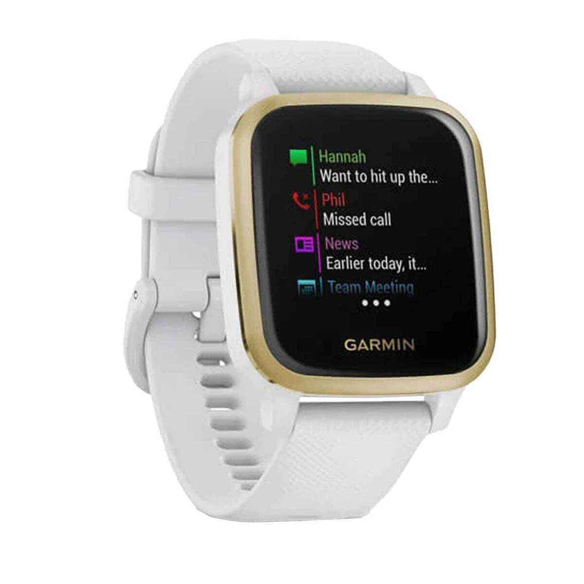 Garmin Venu Sq GPS Watch - White/Light Gold - White/Gold Garmin Venu Sq GPS Watch - White/Light Gold - White/Gold