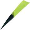 Gateway Feathers Shield Cut Kuru Chartreuse 4in Feathers - 50 Pack - Green / Black 4in