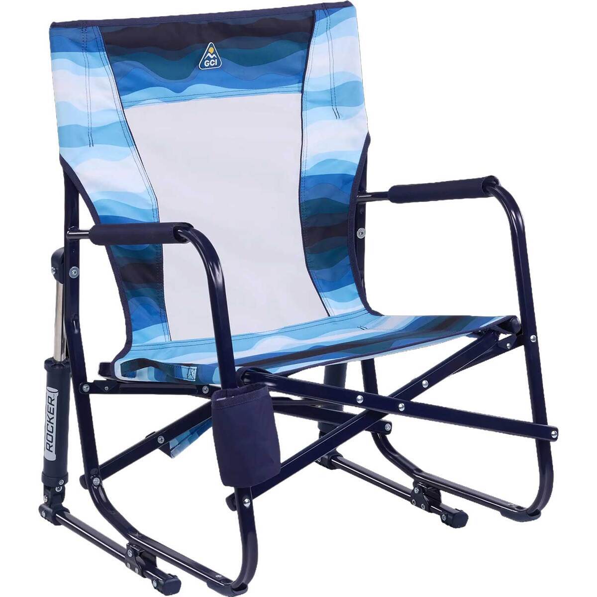 Blue Winston Rocker GCI Outdoor Beach Rocker Folding Chair - Blue Beach Wave | Sportsman's ...