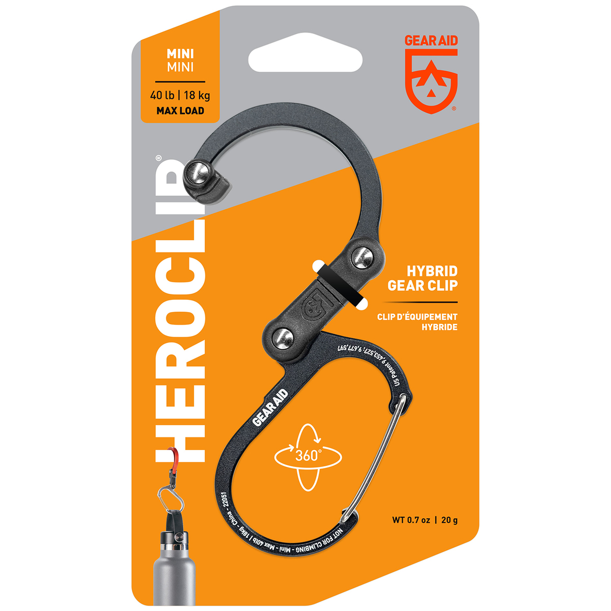Gear Aid HeroClip Mini - Stealth Black - Stealth Black 2.25in H x 1.8in W Gear Aid HeroClip Mini - Stealth Black - Stealth Black 2.25in H x 1.8in W