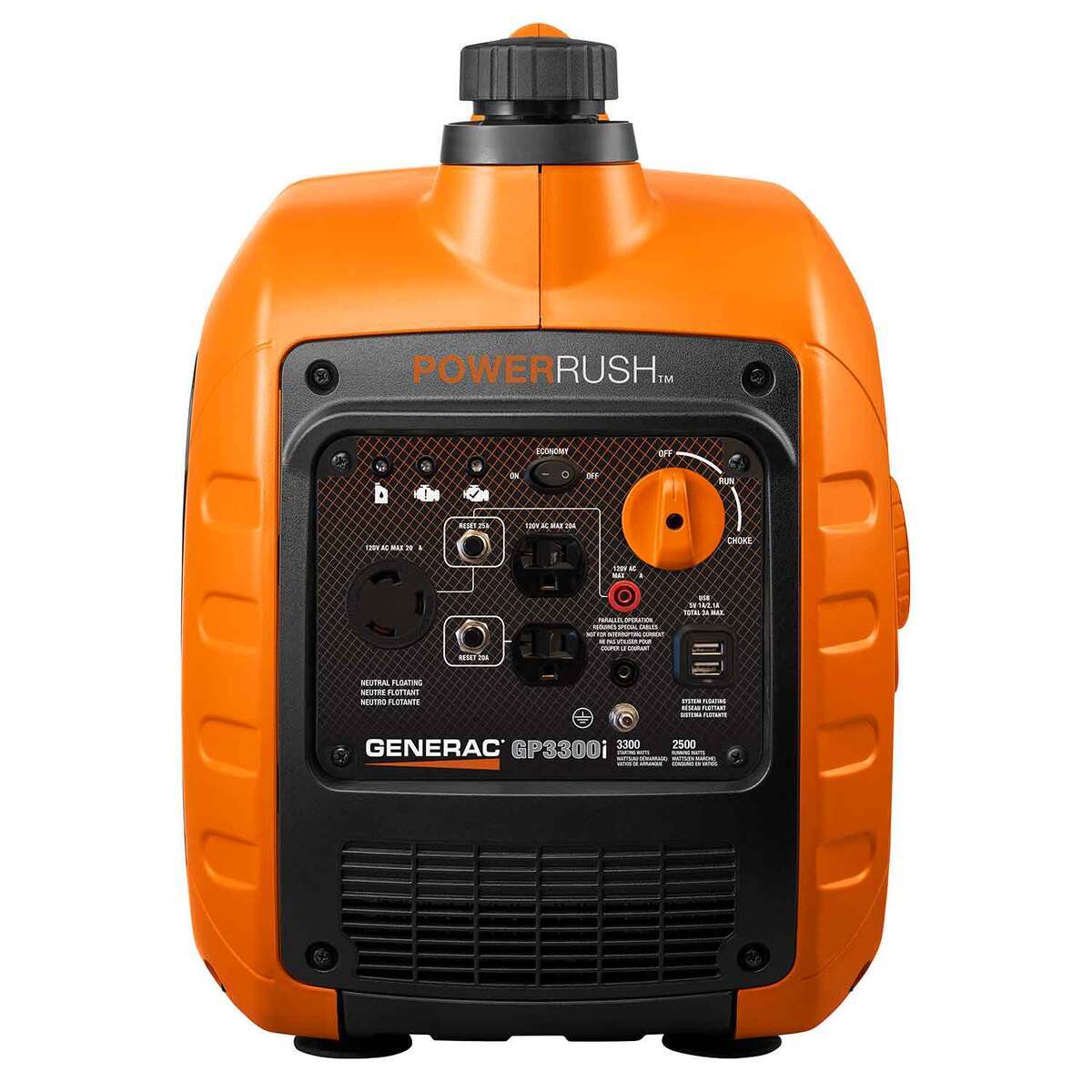 Generac GP3300i 3300/2500 Watts Inverter Generator - Orange/ Black Generac GP3300i 3300/2500 Watts Inverter Generator - Orange/ Black