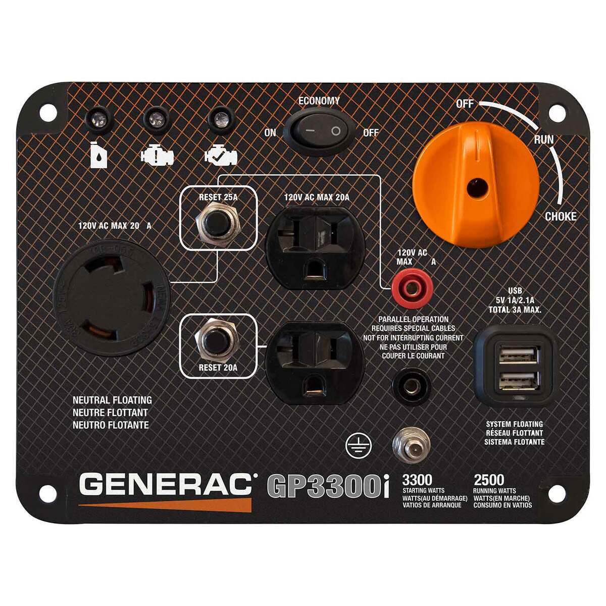 Generac GP3300i 3300/2500 Watts Inverter Generator - Orange/ Black Generac GP3300i 3300/2500 Watts Inverter Generator - Orange/ Black