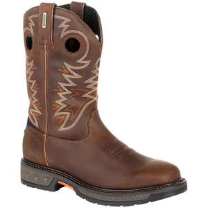 Georgia Boot Men's Carbo-Tec Waterproof Western Work Boots - Brown - Size 8.5