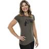 Girls With Guns Women's Armed Graphic Short Sleeve Shirt - Olive - L - Olive L
