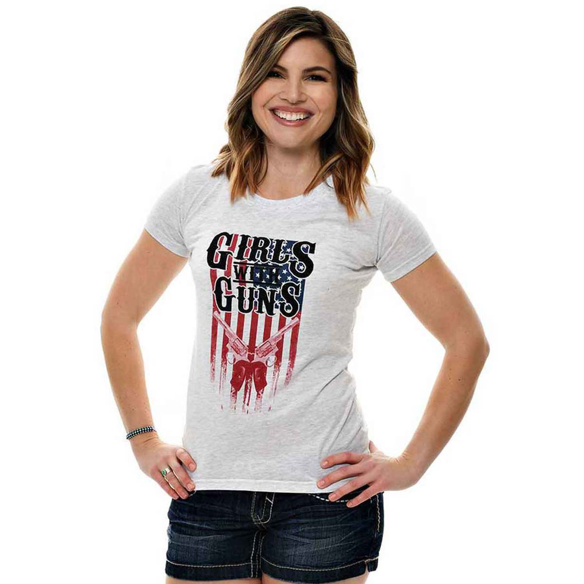 Girls With Guns Women's Smokin' Barrels Short Sleeve Shirt Girls With Guns Women's Smokin' Barrels Short Sleeve Shirt