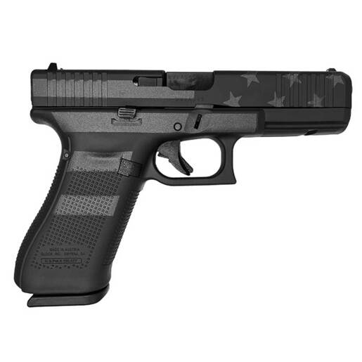 Glock 17 Gen 5 9mm 4.5in Black Stealth Flag Handgun - 17+1 Rounds - Black image