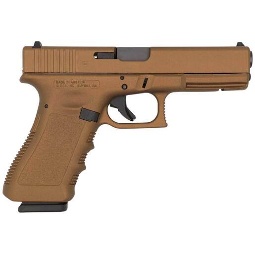 Glock 17 Gen3 9mm Luger 4.5in Burnt Bronze Cerakote Pistol - 17+1 Rounds - Tan Full-Size image