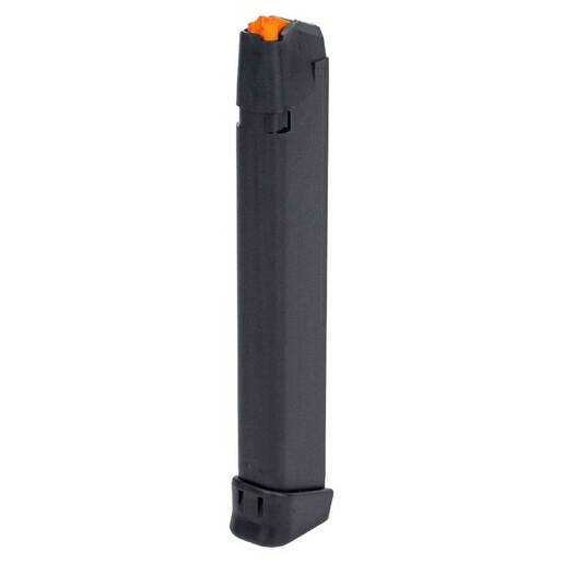 Glock 17/19/26/34 Black With Orange Follower 9mm Luger Handgun Magazine – 33 Round