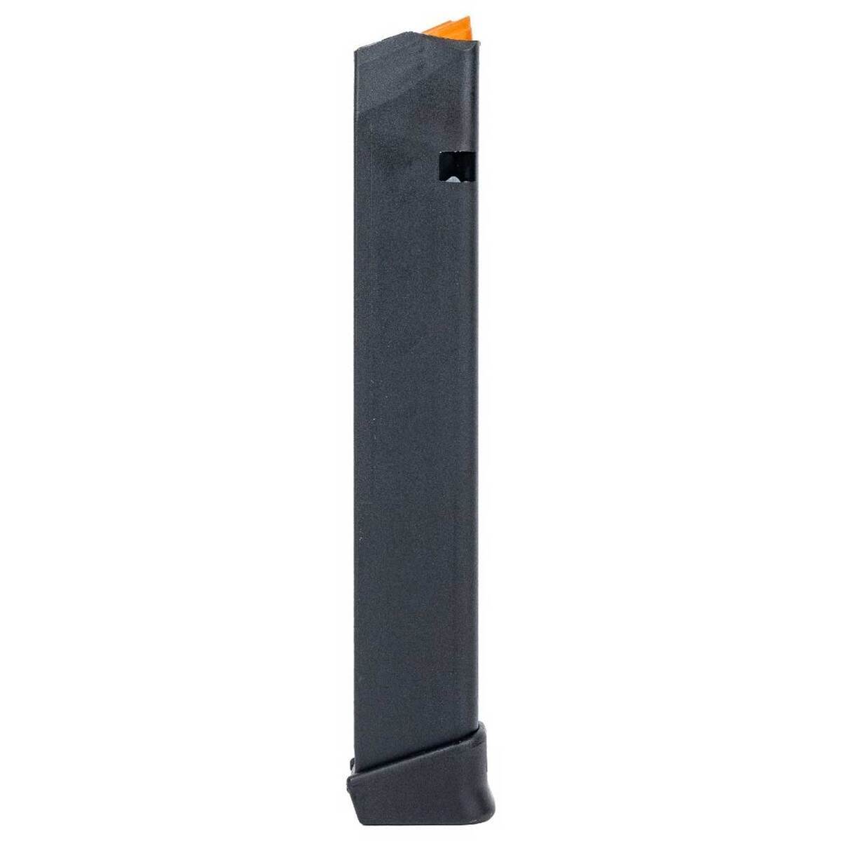 Glock 17/19/26/34 Black With Orange Follower 9mm Luger Handgun Magazine - 33 Round - Black Glock 17/19/26/34 Black With Orange Follower 9mm Luger Handgun Magazine - 33 Round - Black