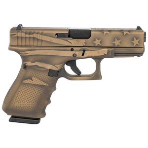 Glock 19 9mm Luger 4in Burnt Bronze Flag Pistol- 15+1 Rounds