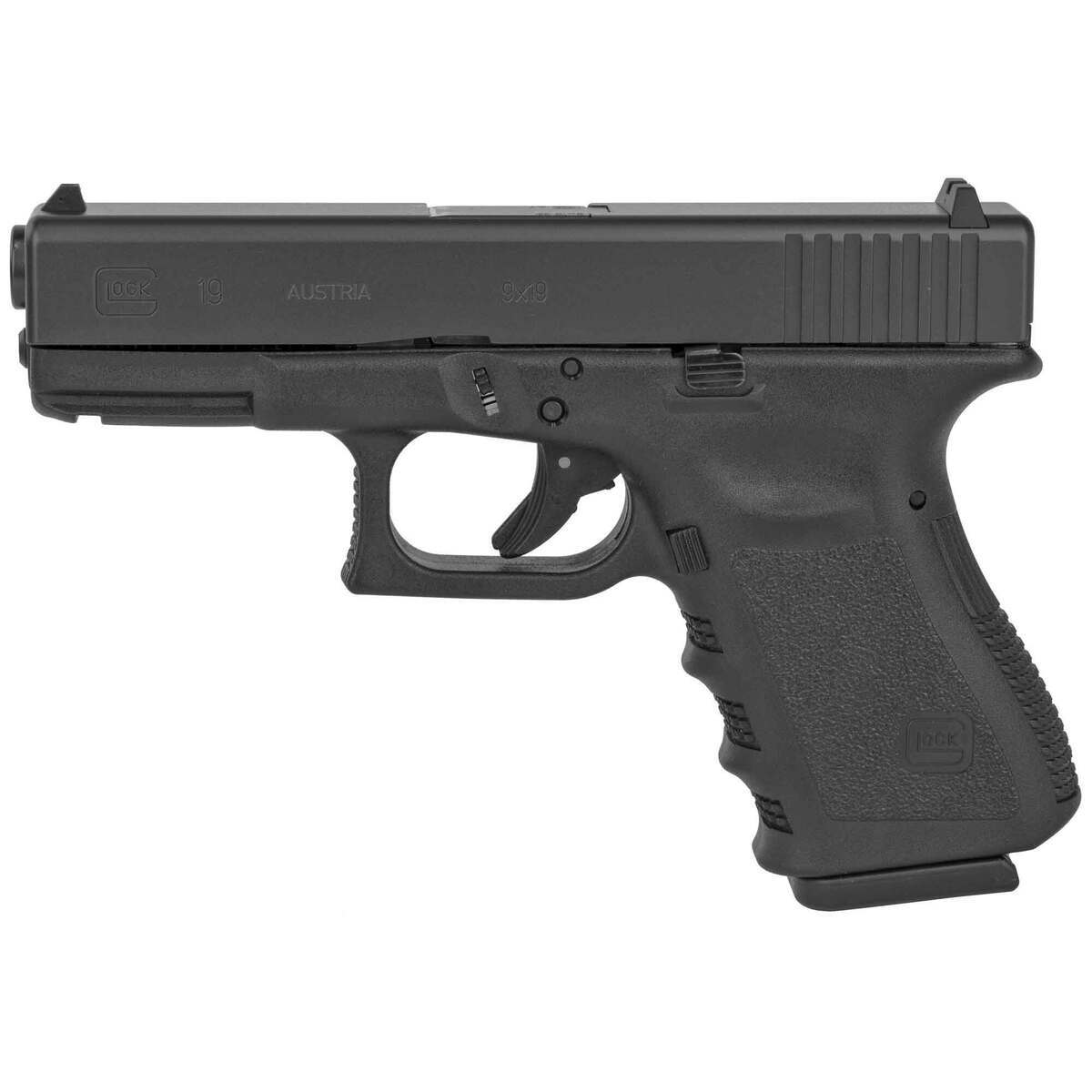 Glock 19 9mm Luger 4.02in Black Nitride Pistol - 15+1 Rounds Glock 19 9mm Luger 4.02in Black Nitride Pistol - 15+1 Rounds