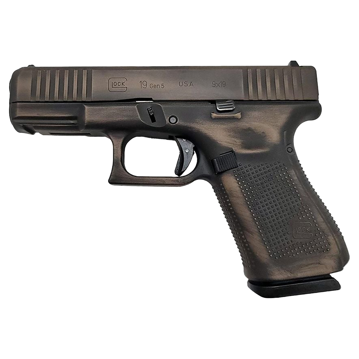 Glock 19 9mm Luger 4in Battleworn FDE Cerakote Pistol - 15+1 Rounds - Brown Glock 19 9mm Luger 4in Battleworn FDE Cerakote Pistol - 15+1 Rounds - Brown