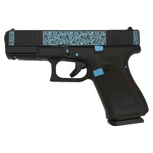 Glock 19 9mm Luger 4in Blue Scroll Cerakote Pistol - 15+1 Rounds