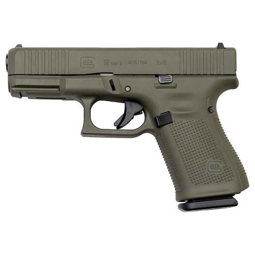 Glock 19 9mm Luger 4in Green Cerakote Pistol - 15+1 Rounds - Green image