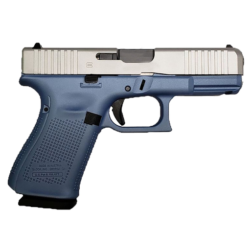 Glock 19 9mm Luger 4in Satin Aluminum Silver/Polar Blue Cerakote Pistol - 15+1 Rounds - Blue image