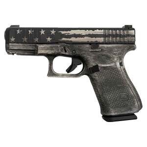 Glock 19 Flag 9mm Luger 4in Black Cerakote Pistol - 15+1 Rounds