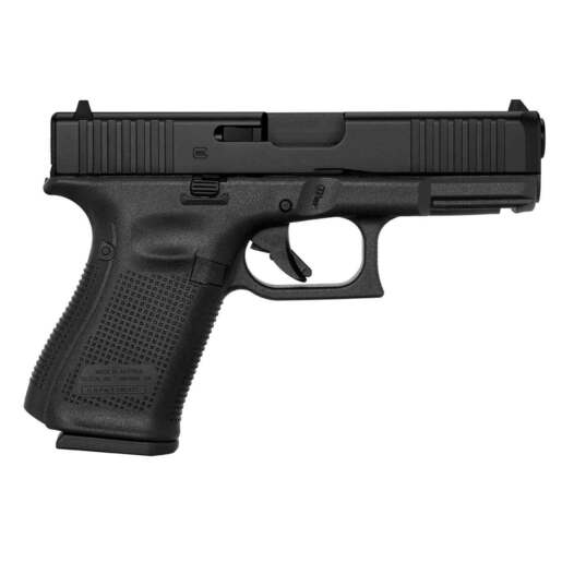 Glock 19 G5 Front Serrations 9mm Luger 4.02in Black nDLC Pistol - 15+1 Rounds - Black Compact image
