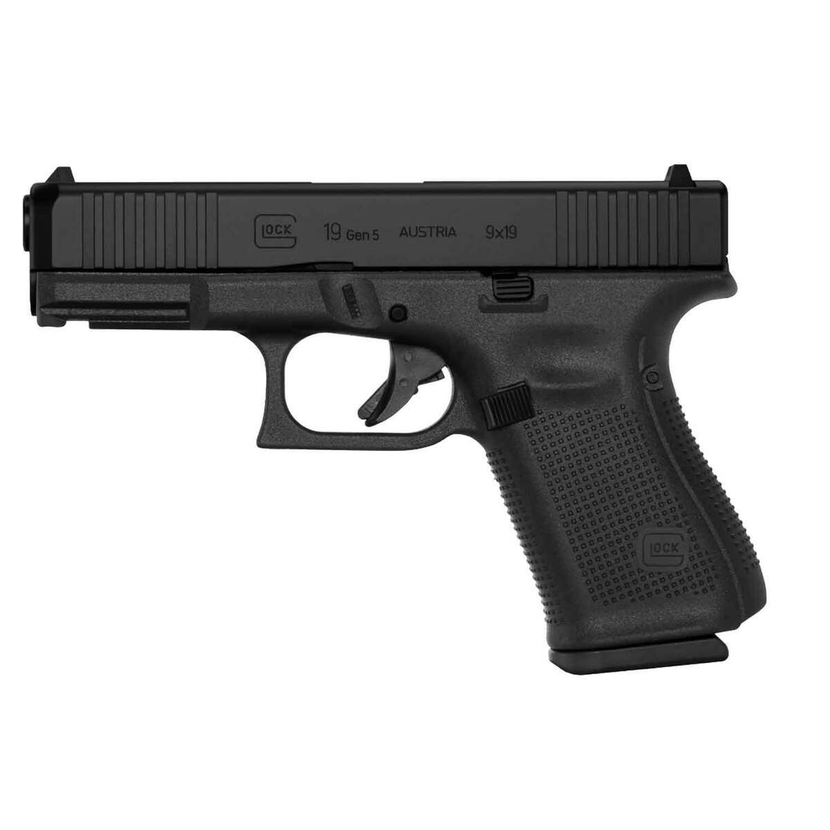 Glock 19 G5 Front Serrations 9mm Luger 4.02in Black nDLC Pistol - 15+1 Rounds - Black Glock 19 G5 Front Serrations 9mm Luger 4.02in Black nDLC Pistol - 15+1 Rounds - Black