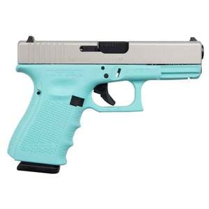 Glock 19 Gen 4 Robins Egg Blue 9mm Luger 4.02in Matte Stainless Pistol - 15+1 Rounds