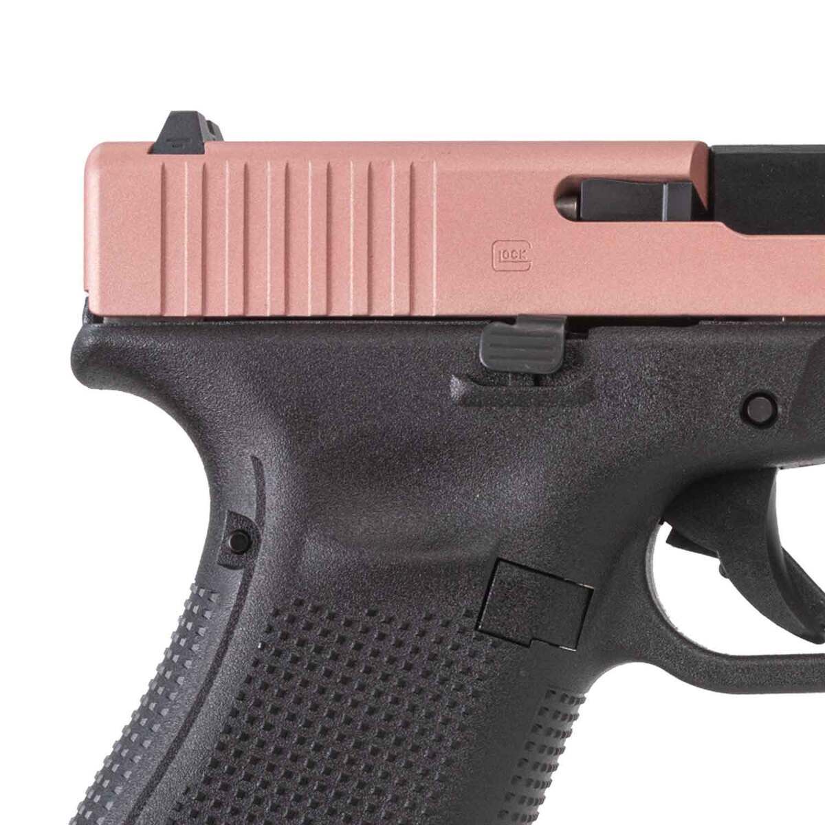 Glock 19 9mm Luger 4.02in Rose Gold Cerakote Pistol - 15+1 Rounds - Pink Glock 19 9mm Luger 4.02in Rose Gold Cerakote Pistol - 15+1 Rounds - Pink