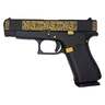 Glock 19 9mm Luger 4in Gold Scroll Cerakote Pistol - 15+1 Rounds - Black
