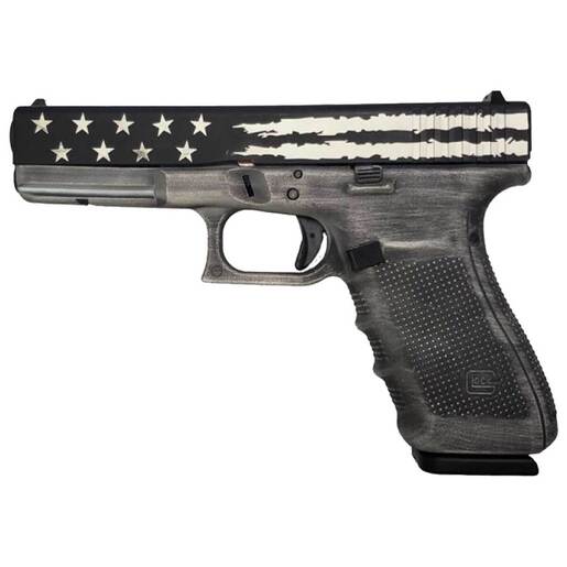 Glock 20 Gen4 10mm Auto 4.6in Distressed Black & Gray Flag Cerakote Pistol - 15+1 Rounds - Camo Fullsize image