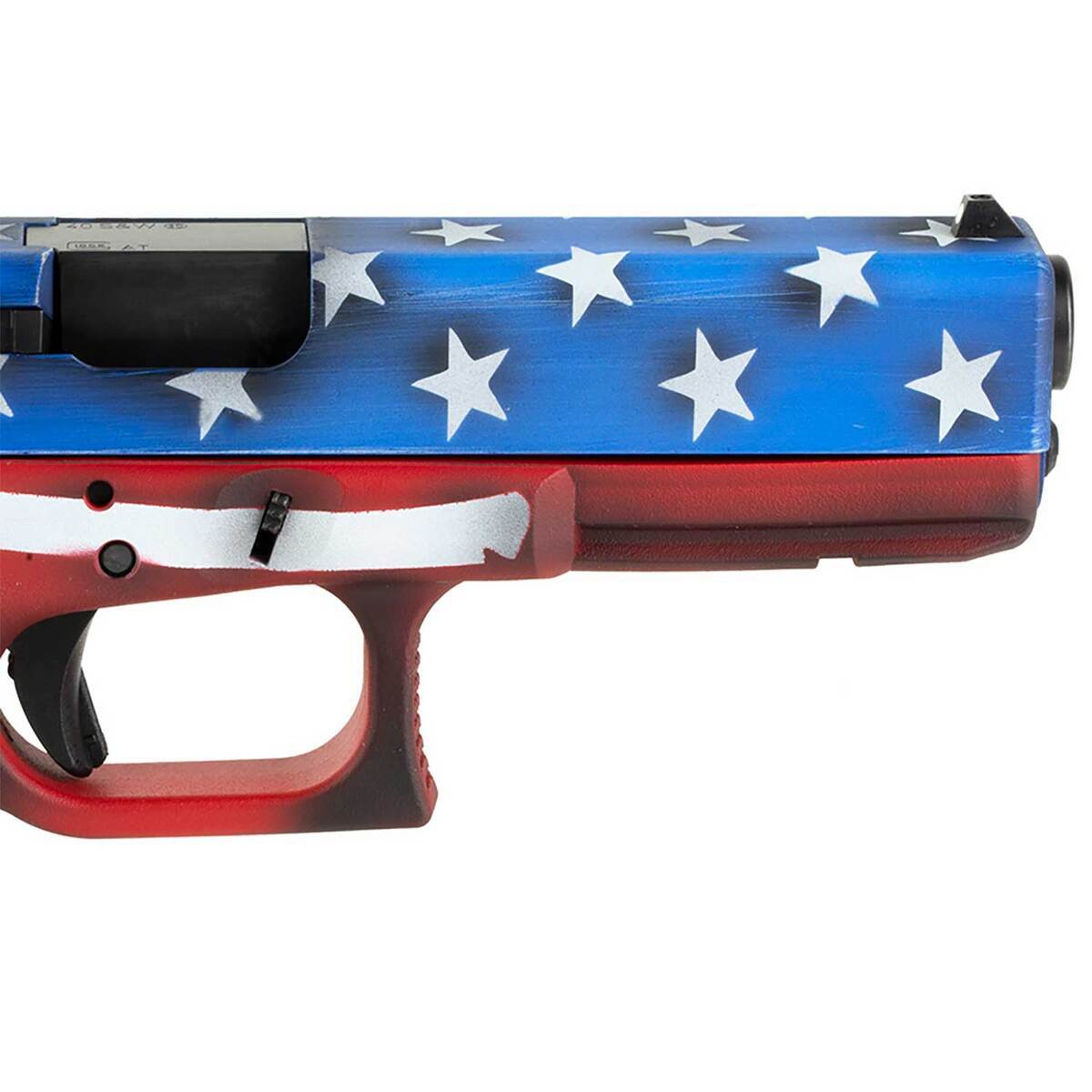 Glock 22 Gen3 40 S&W 4.5in Red, White & Blue Battleworn Flag Pistol - 15+1 Rounds - Camo Glock 22 Gen3 40 S&W 4.5in Red, White & Blue Battleworn Flag Pistol - 15+1 Rounds - Camo