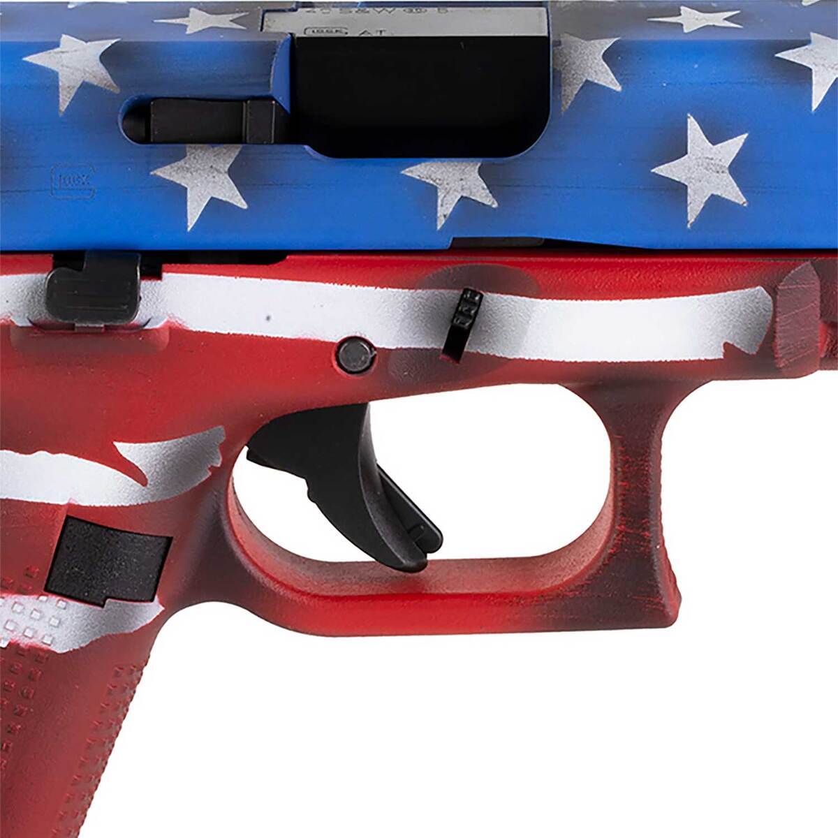 Glock 22 Gen5 40 S&W 4.5in Red, White & Blue Battleworn Flag Pistol - 15+1 Rounds - Camo Glock 22 Gen5 40 S&W 4.5in Red, White & Blue Battleworn Flag Pistol - 15+1 Rounds - Camo