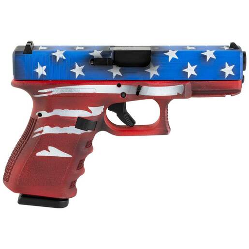 Glock 23 Gen3 40 S&W 4in Red, White & Blue Battleworn Flag Pistol - 13+1 Rounds - Camo Compact image