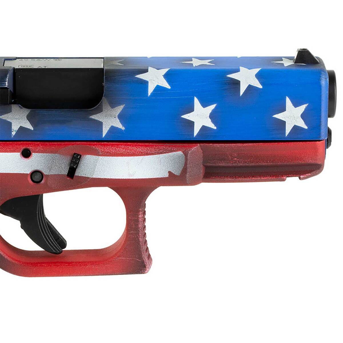 Glock 23 Gen3 40 S&W 4in Red, White & Blue Battleworn Flag Pistol - 13+1 Rounds - Camo Glock 23 Gen3 40 S&W 4in Red, White & Blue Battleworn Flag Pistol - 13+1 Rounds - Camo