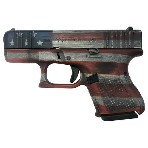 Glock 26 Gen5 9mm Luger 3.43in Distressed USA Flag Cerakote Pistol - 10+1 Rounds - Camo Subcompact image