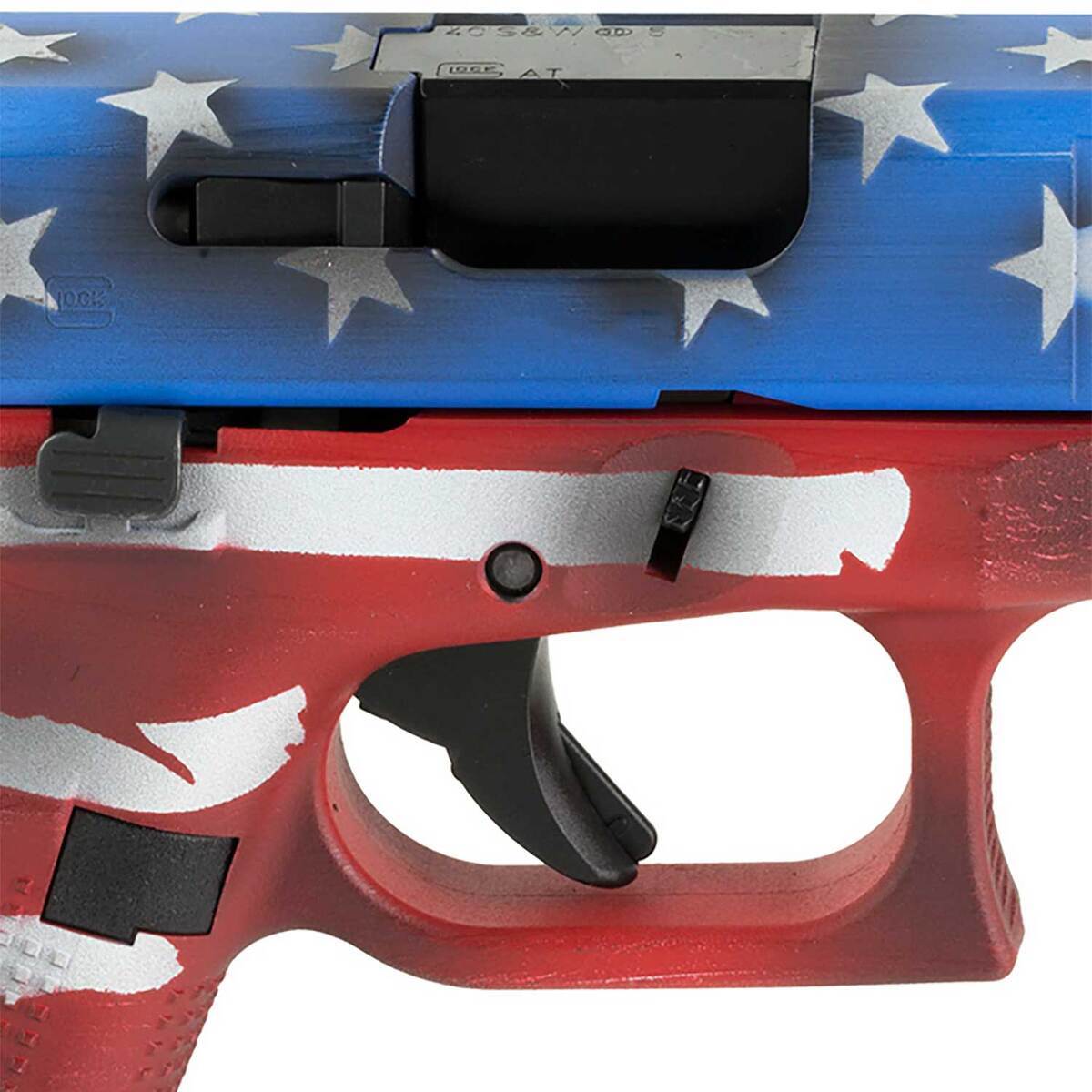 Glock 27 Gen5 40 S&W 3.43in Red, White & Blue Battleworn Flag Pistol - 9+1 Rounds - Camo Glock 27 Gen5 40 S&W 3.43in Red, White & Blue Battleworn Flag Pistol - 9+1 Rounds - Camo