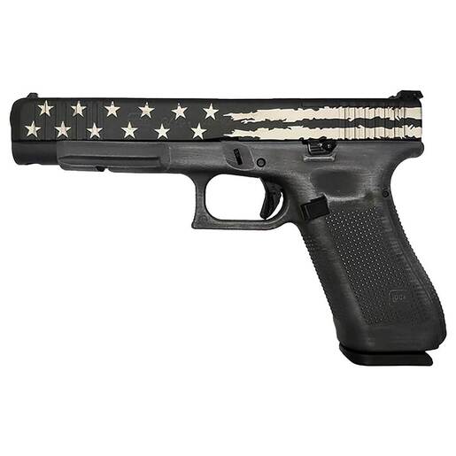 Glock 34 Gen5 MOS 9mm Luger 5.31in Distressed Black & Gray Flag Cerakote Pistol - 17+1 Rounds - Camo Fullsize image
