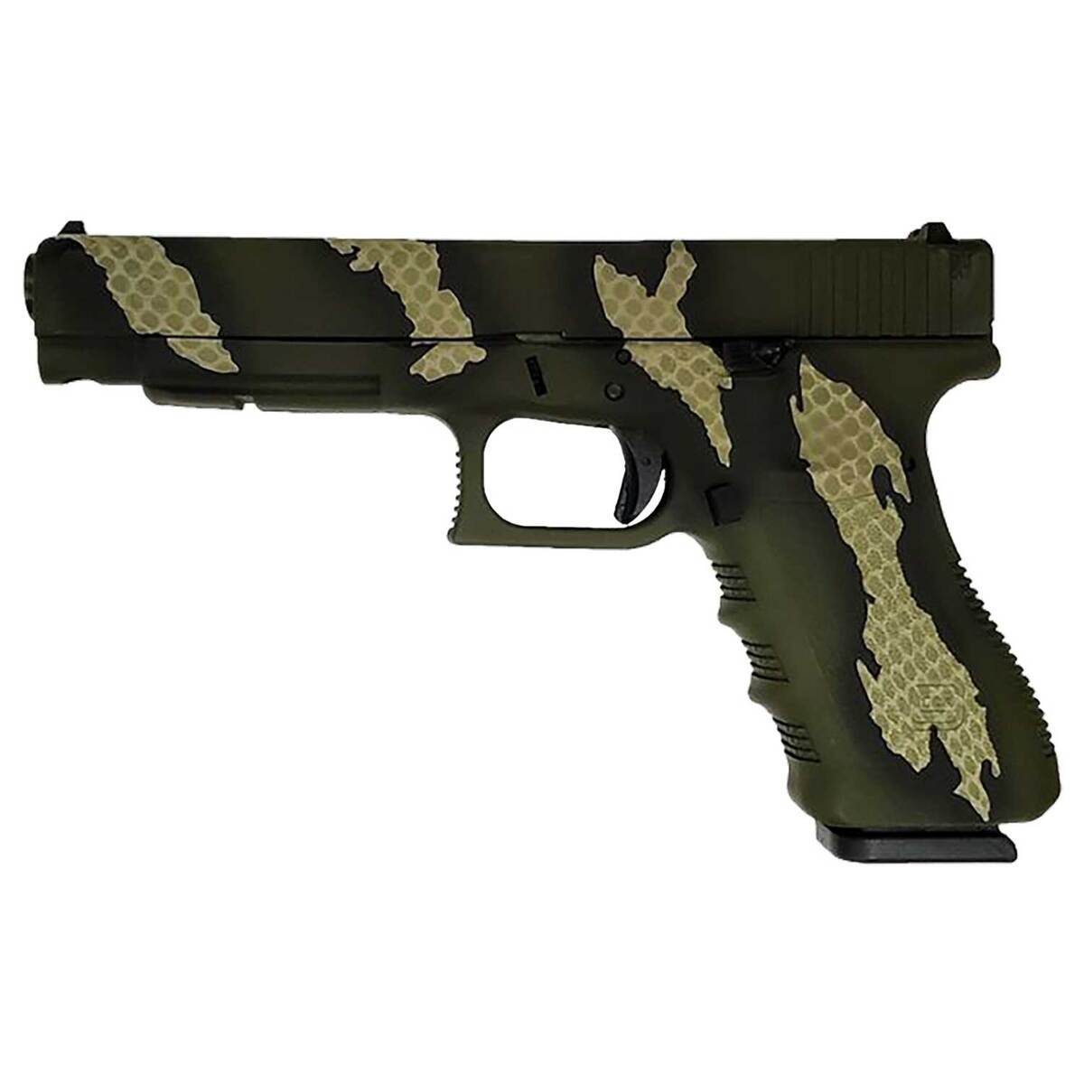 Glock 35 Gen3 40 S&W 5.31in Riptile Camo Cerakote Pistol - 15+1 Rounds - Camo Glock 35 Gen3 40 S&W 5.31in Riptile Camo Cerakote Pistol - 15+1 Rounds - Camo