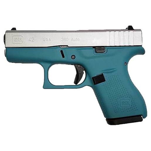 Glock 42 380 Auto (ACP) 3.25in Aluminum/Aztec Teal Cerakote Pistol - 6+1 Rounds - Blue Subcompact image